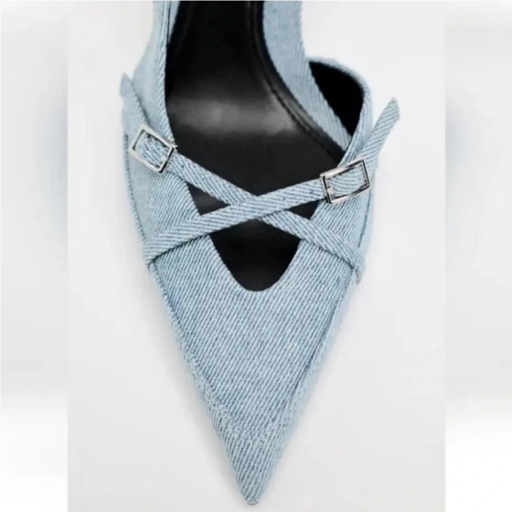 Zara denim heels